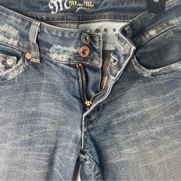 Miss Me Denim Blue Jeans Women’s 27 Rhinestone Bootcut Camouflage Distressed - Picture 6 of 16
